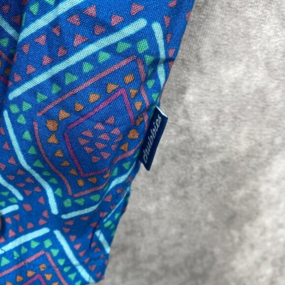 Chubbies Button Up Shirt Mens S Blue Geometric Vibrant Summer Vibe Casual - Picture 6 of 10